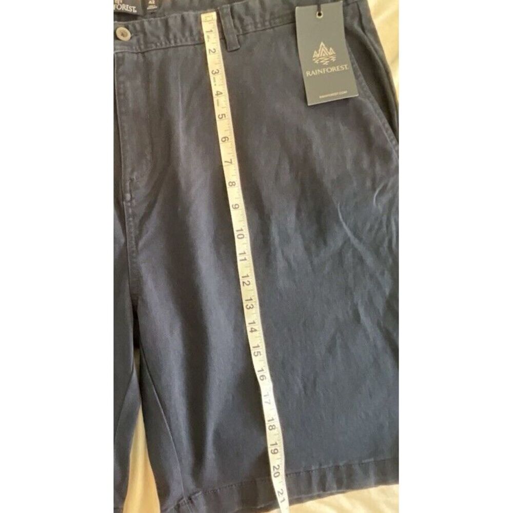 New Rainforest Men's NAVY BLUE Comfort Stretch FF Shorts, 9" Size 42 - Picture 3 of 10